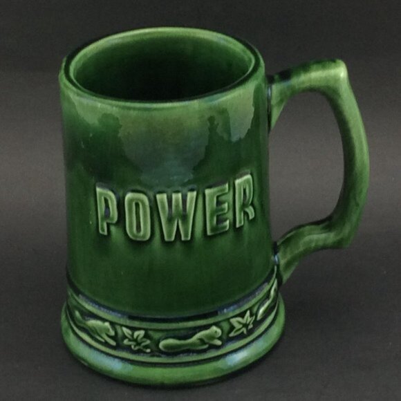 Vtg Beauce Rolls Royce Stein Mug Tankard Quebec Pottery Green Beauceware Power - Picture 5 of 15